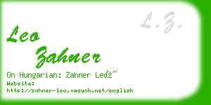 leo zahner business card